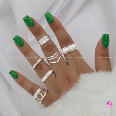 خرید محصول انگشتر پکی ابکاری نقره کد 12