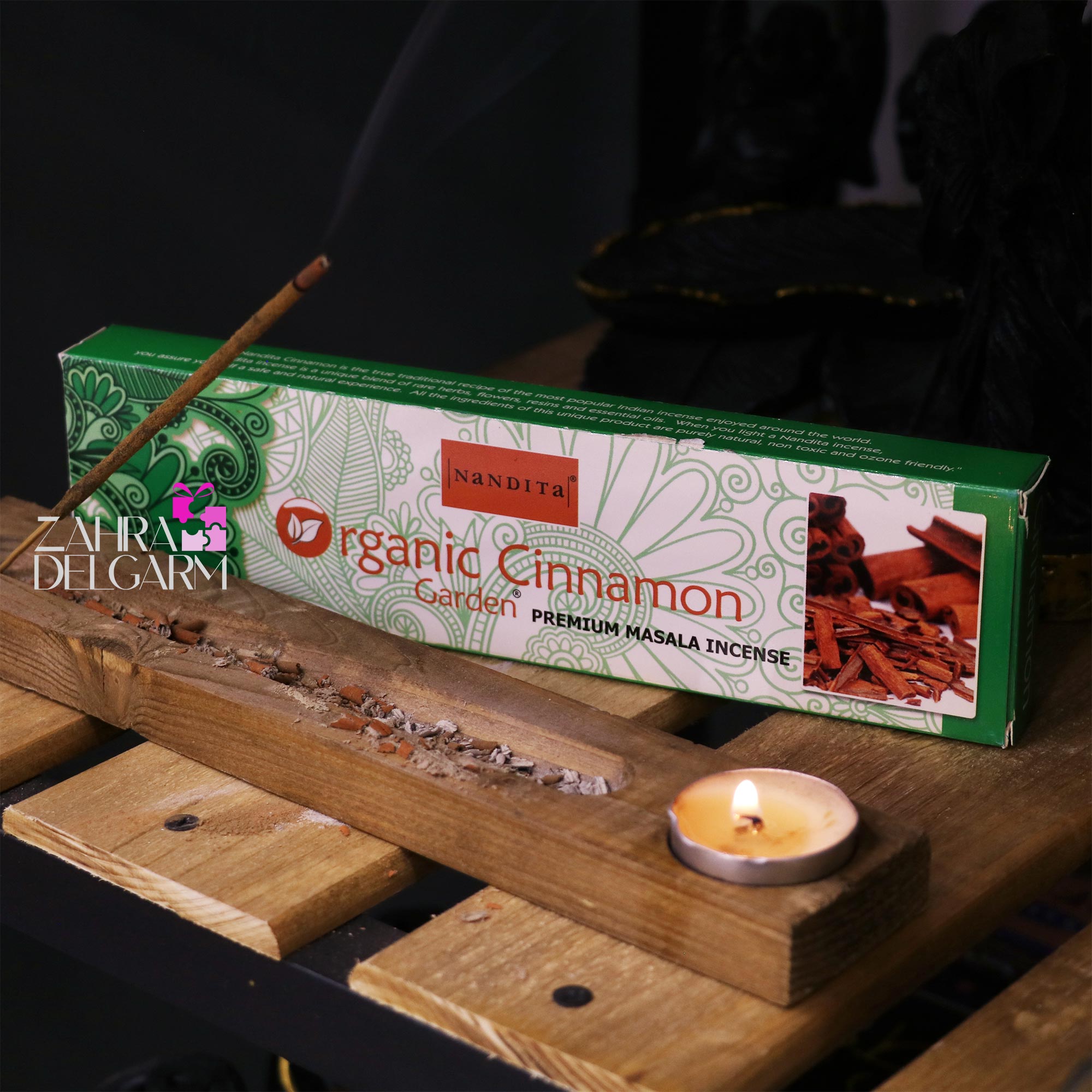 عود دستساز organic cinnamon برند nandita