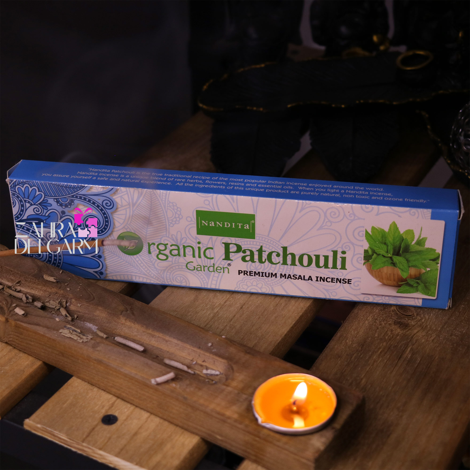 عود دستساز organic patchouli برند nandita