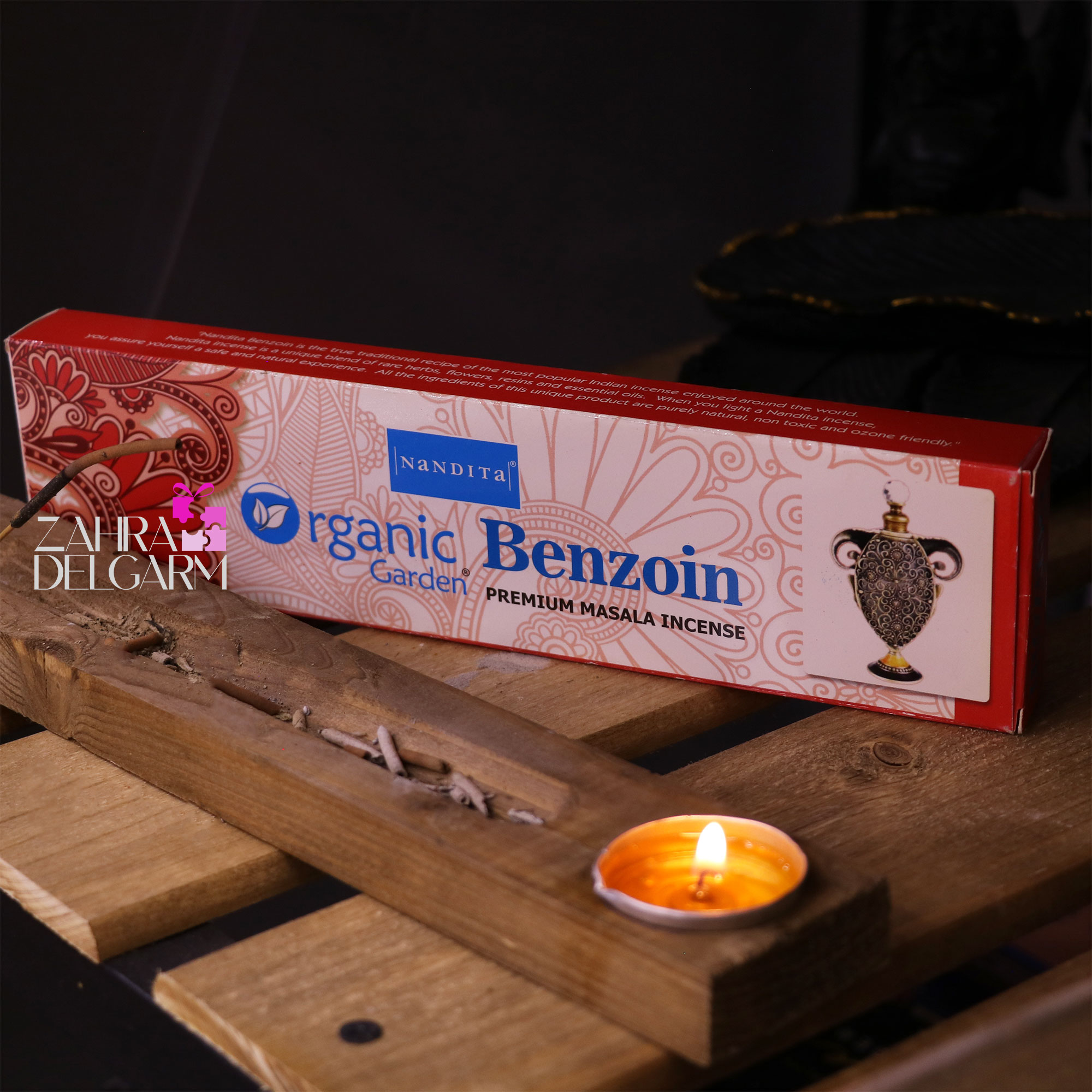 عود دستساز organic benzoin برند nandita
