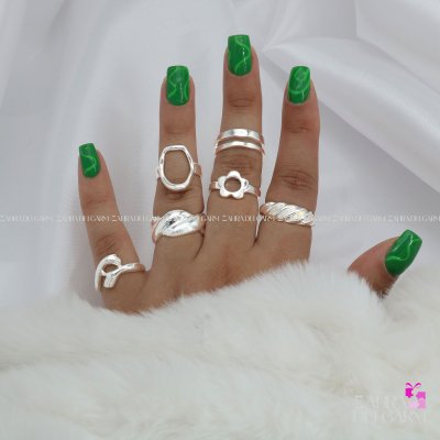 خرید محصول انگشتر پکی ابکاری نقره کد 14