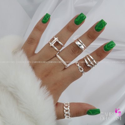 خرید محصول انگشتر پکی ابکاری نقره کد 16