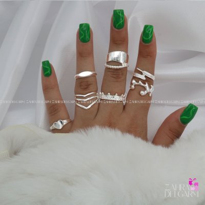 خرید محصول انگشتر پکی ابکاری نقره کد 10