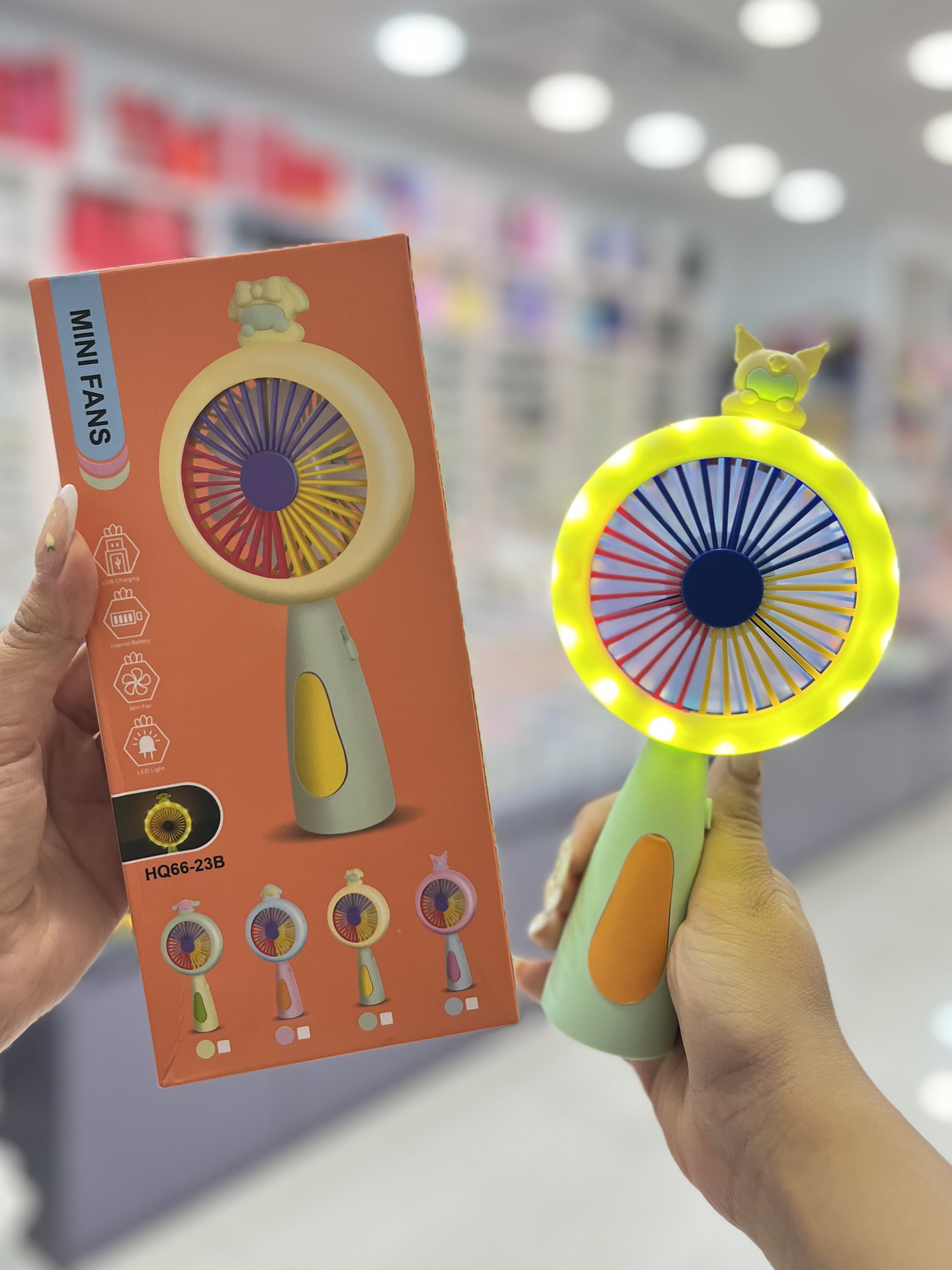مینی فن چراغدار طرح رنگین کمان