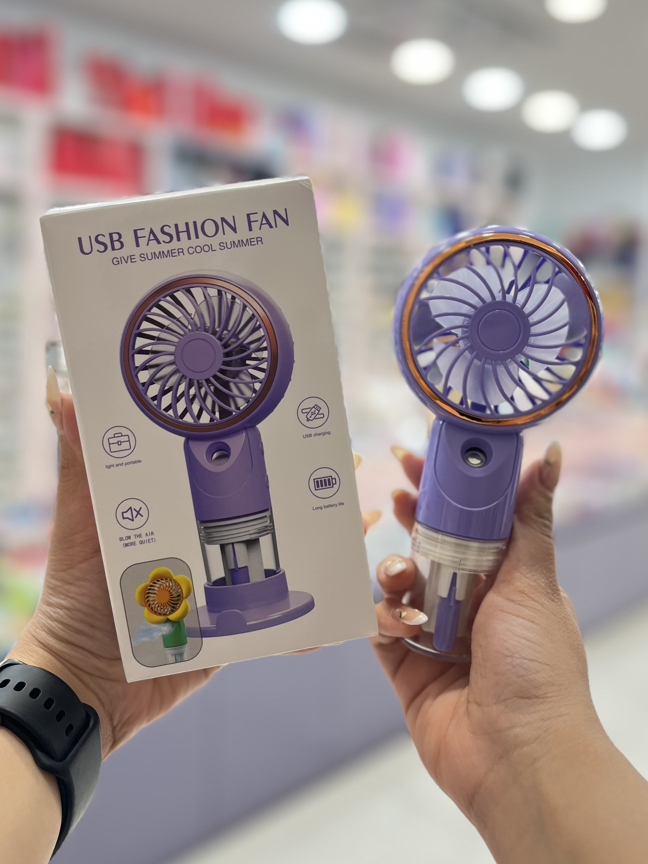 مینی فن شارژی (بنفش)با قابلیت بخور سرد