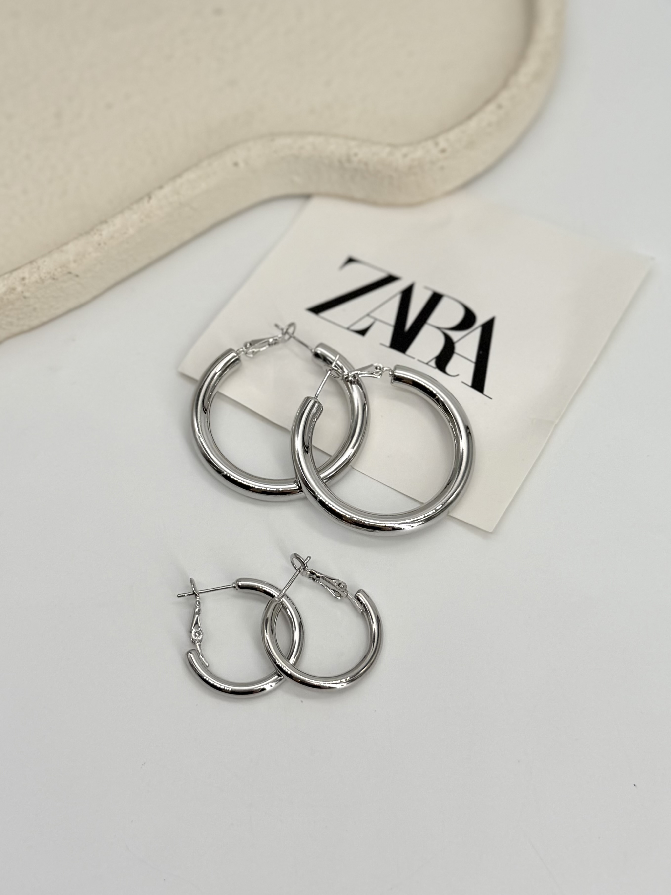 گوشواره حلقه ای چانکی سیلور فشن جولری