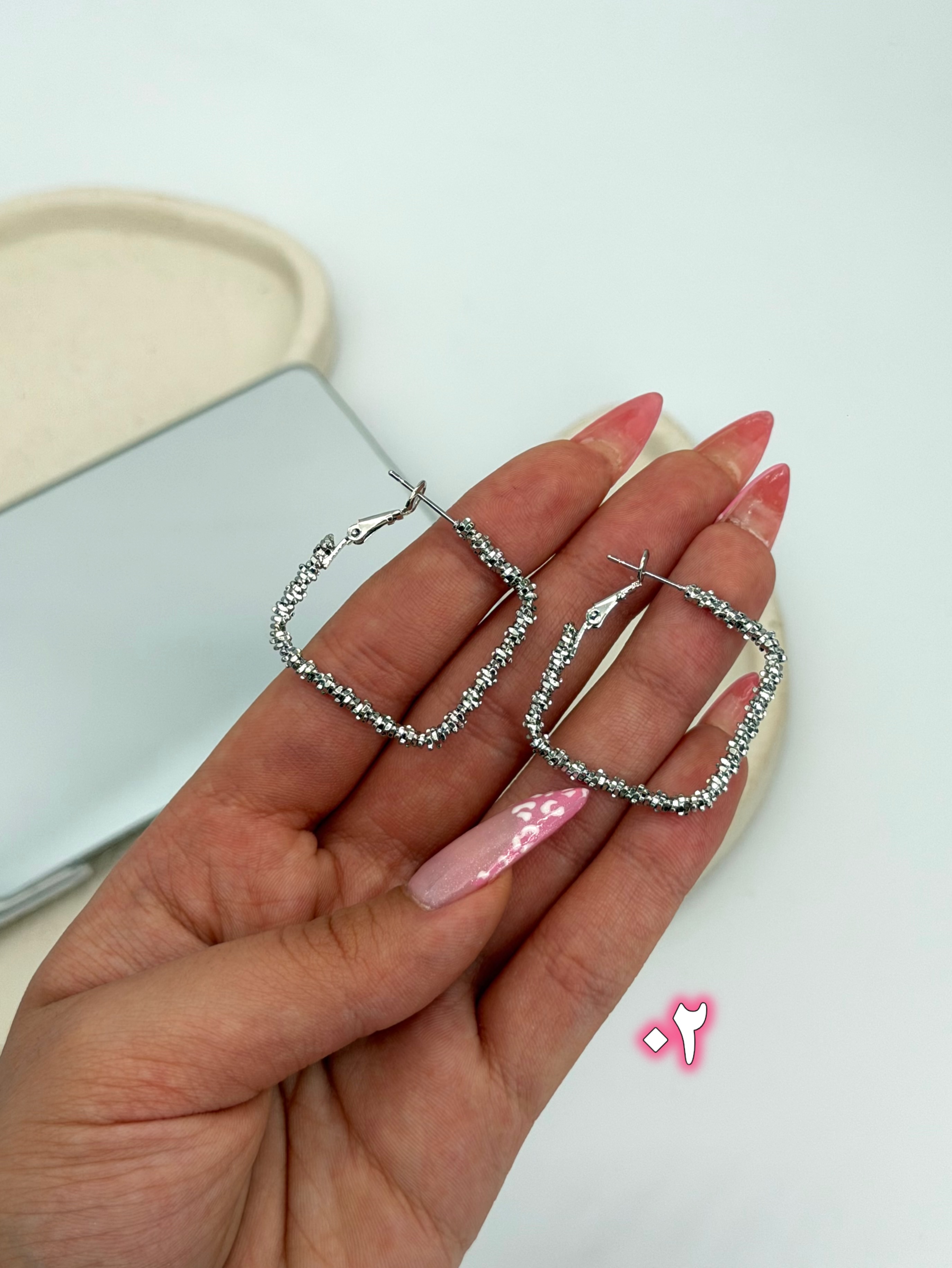 گوشواره مربعی تراش دار فشن جولری