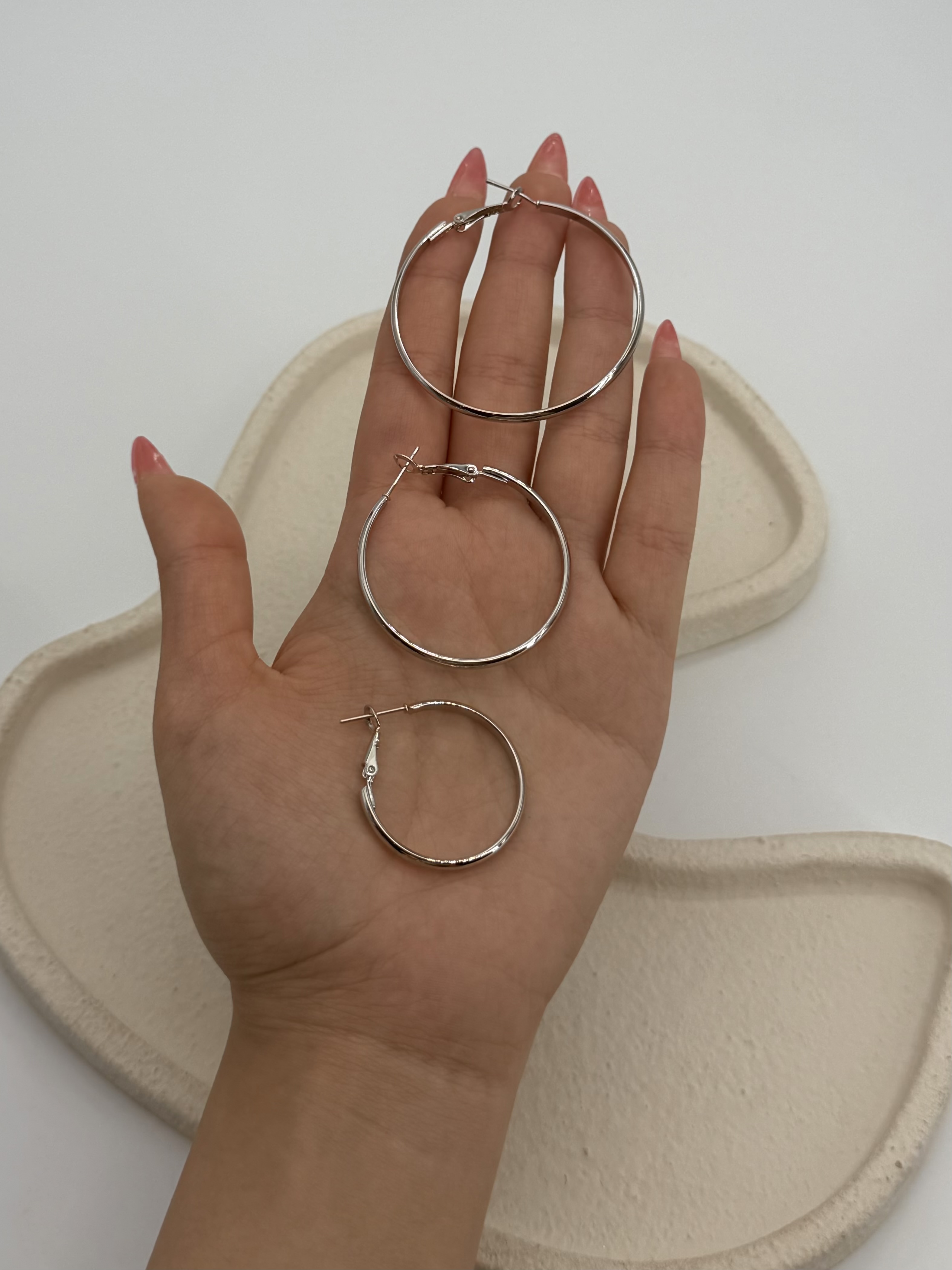 گوشواره حلقه ای سیلور فشن جولری