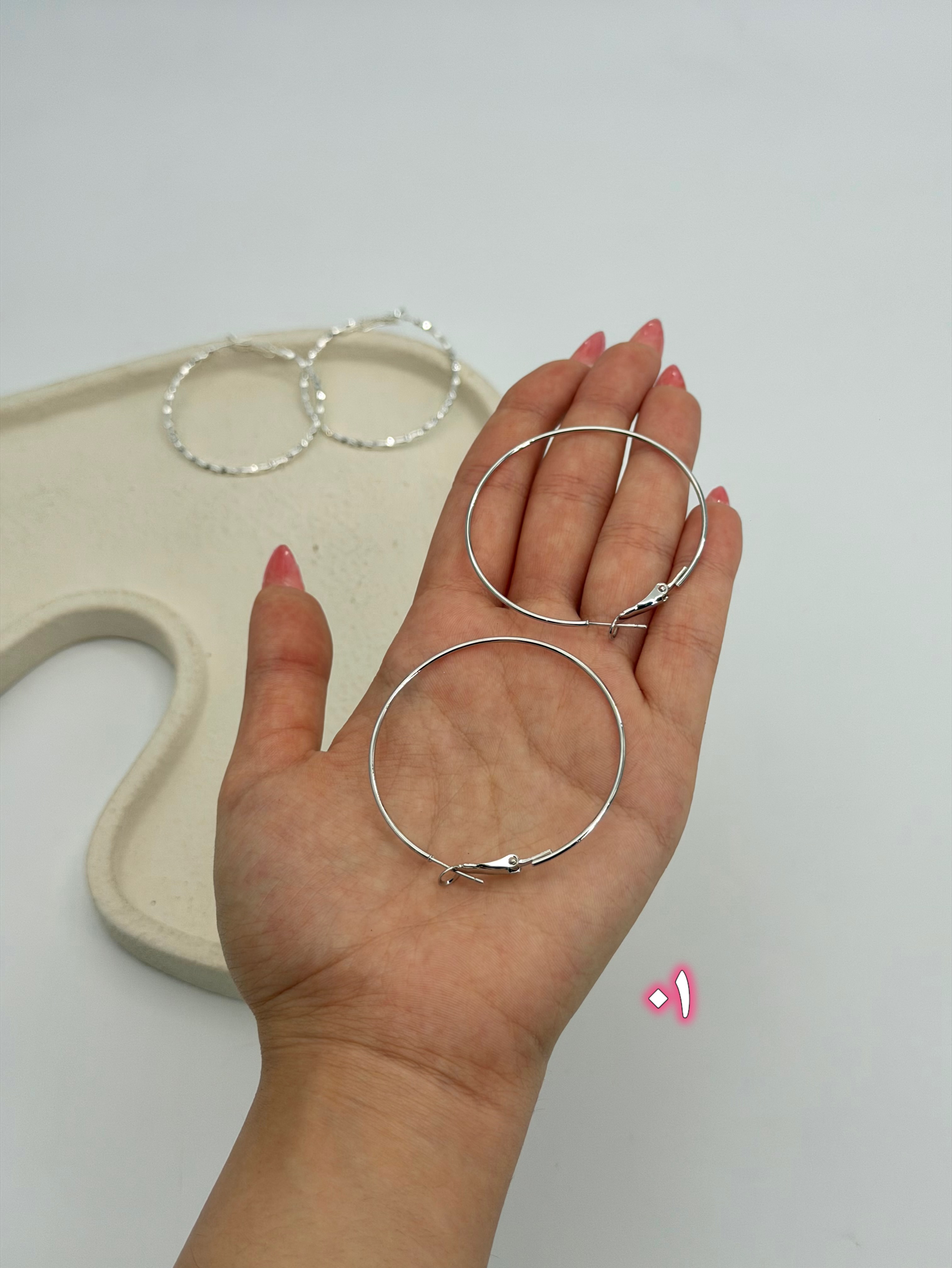 گوشواره حلقه ای گرد سیلور فشن جولری
