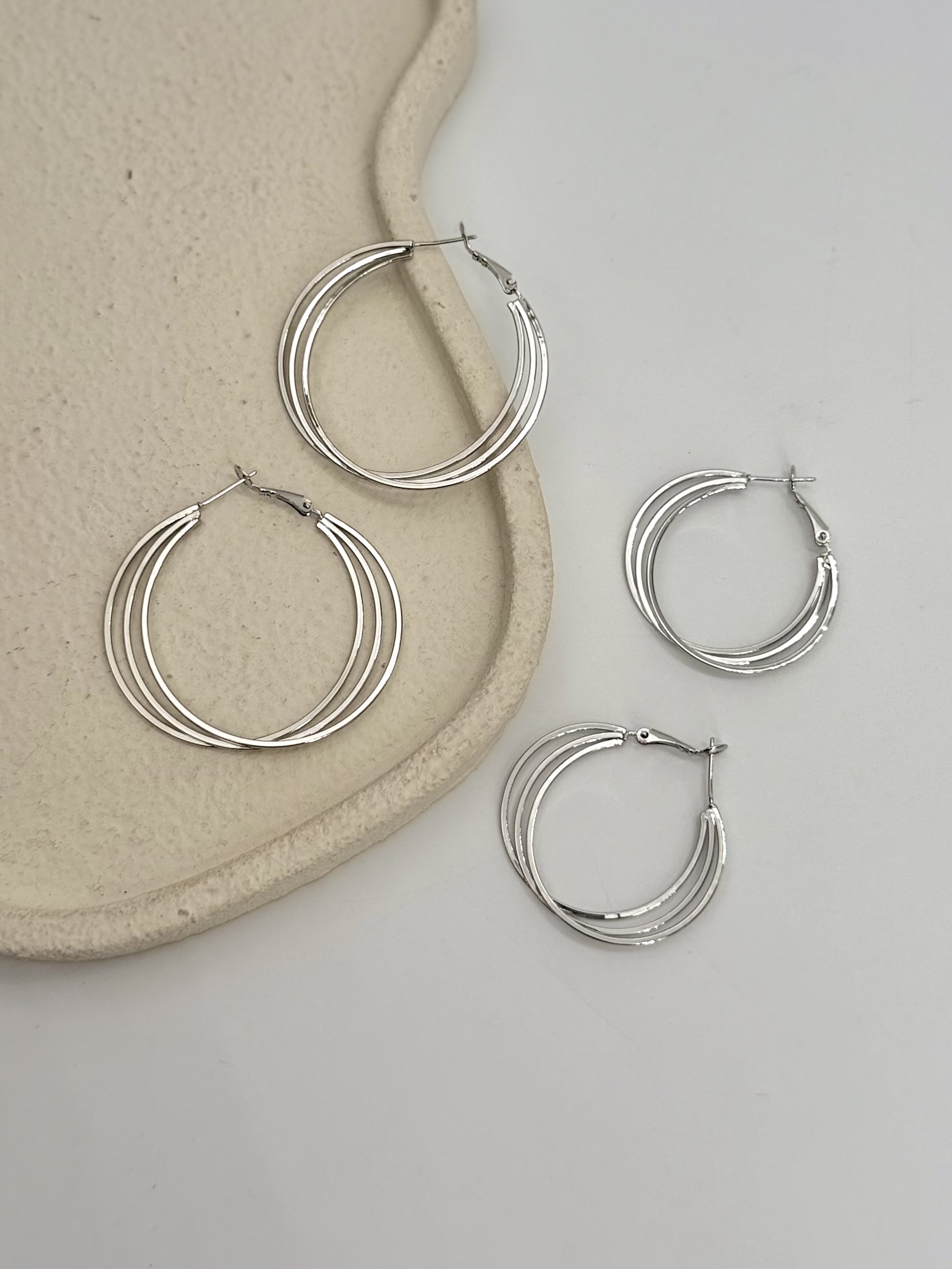 گوشواره سه حلقه ای مینیمال فشن جولری