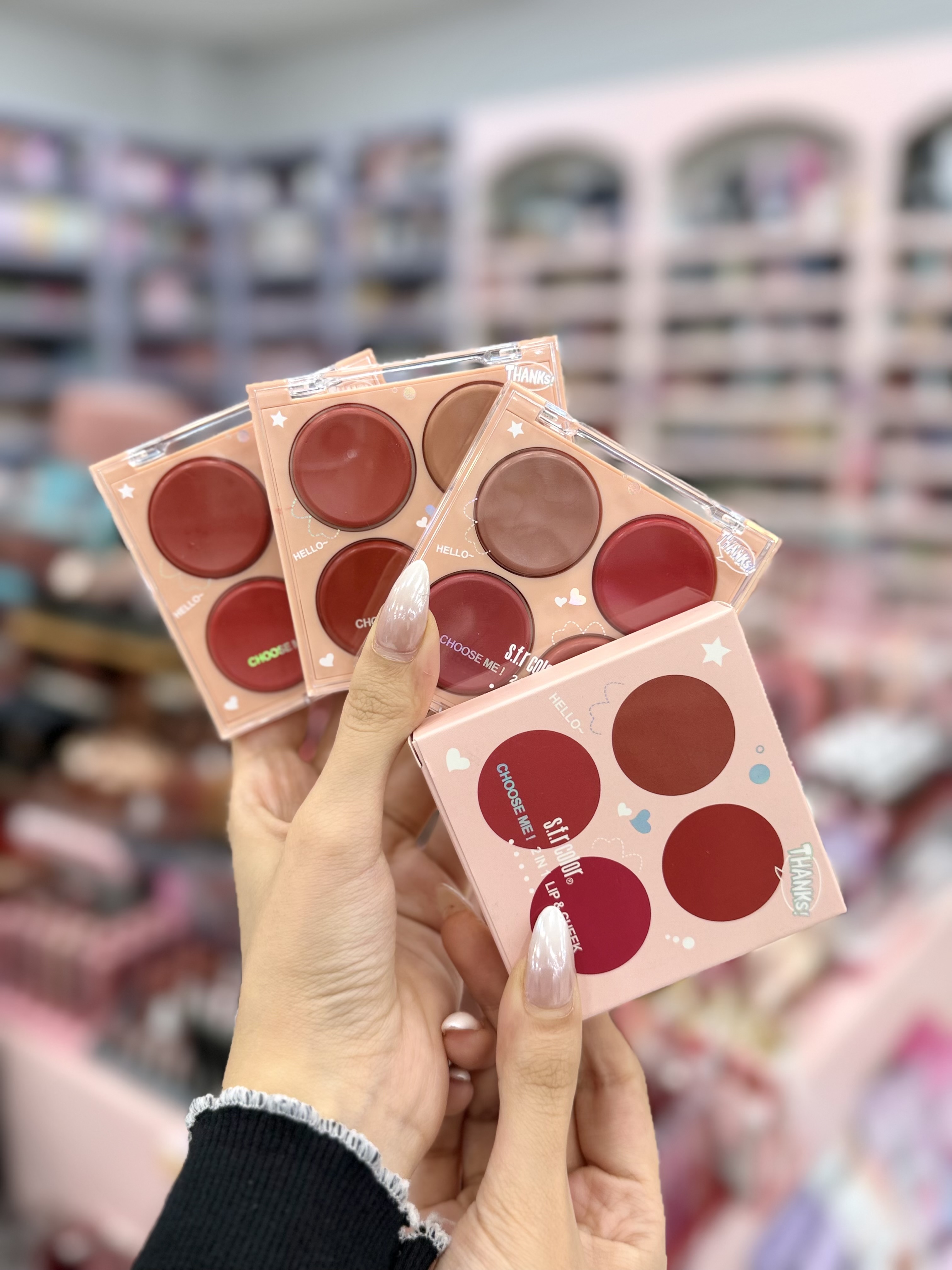 پالت رژلب و رژگونه 4 رنگ مدل CHOOSE ME ! 2 IN 1 اس اف آر کالر ( S.f.r Color )