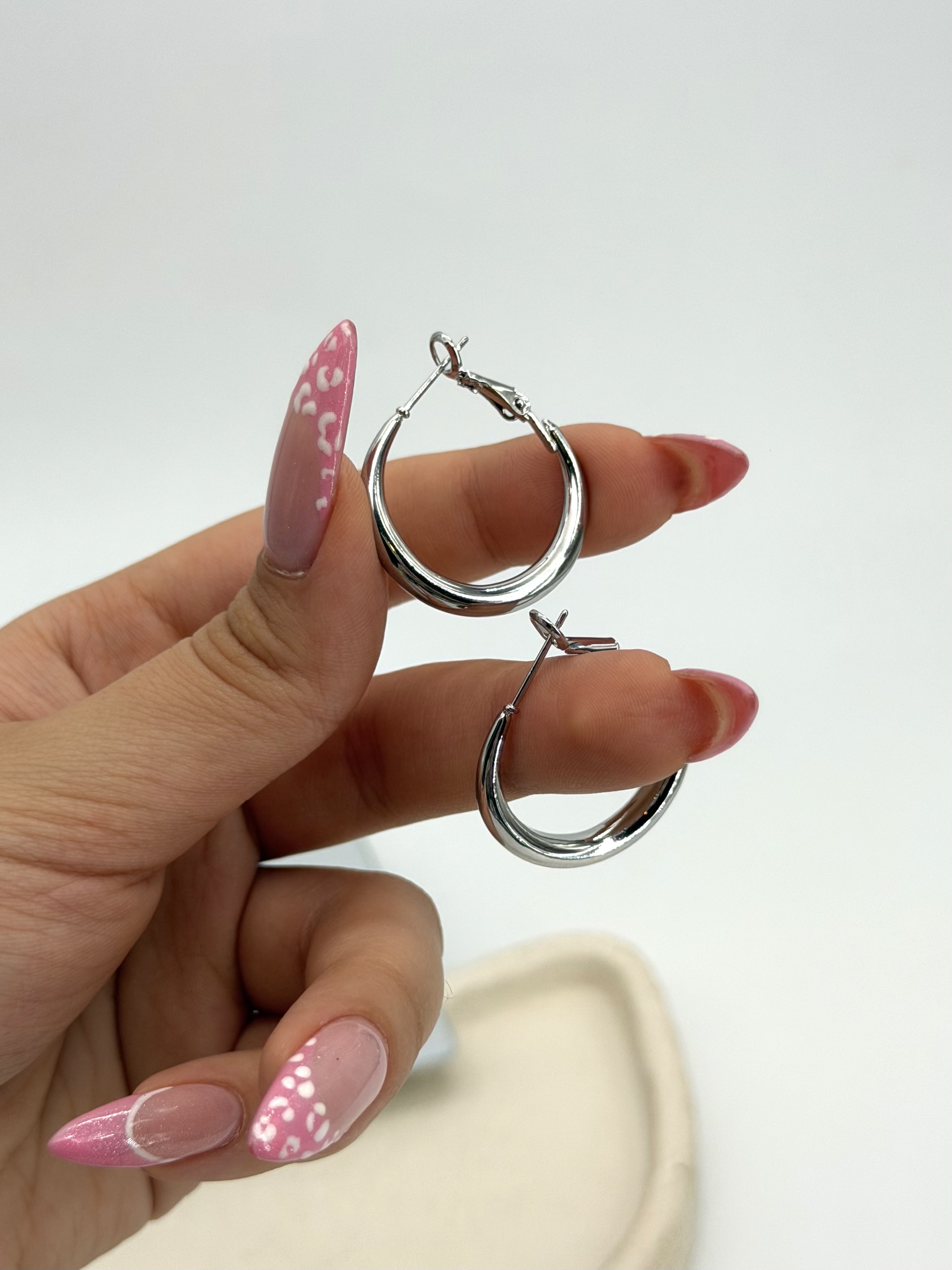 گوشواره حلقه ای چانکی سیلور و طلایی