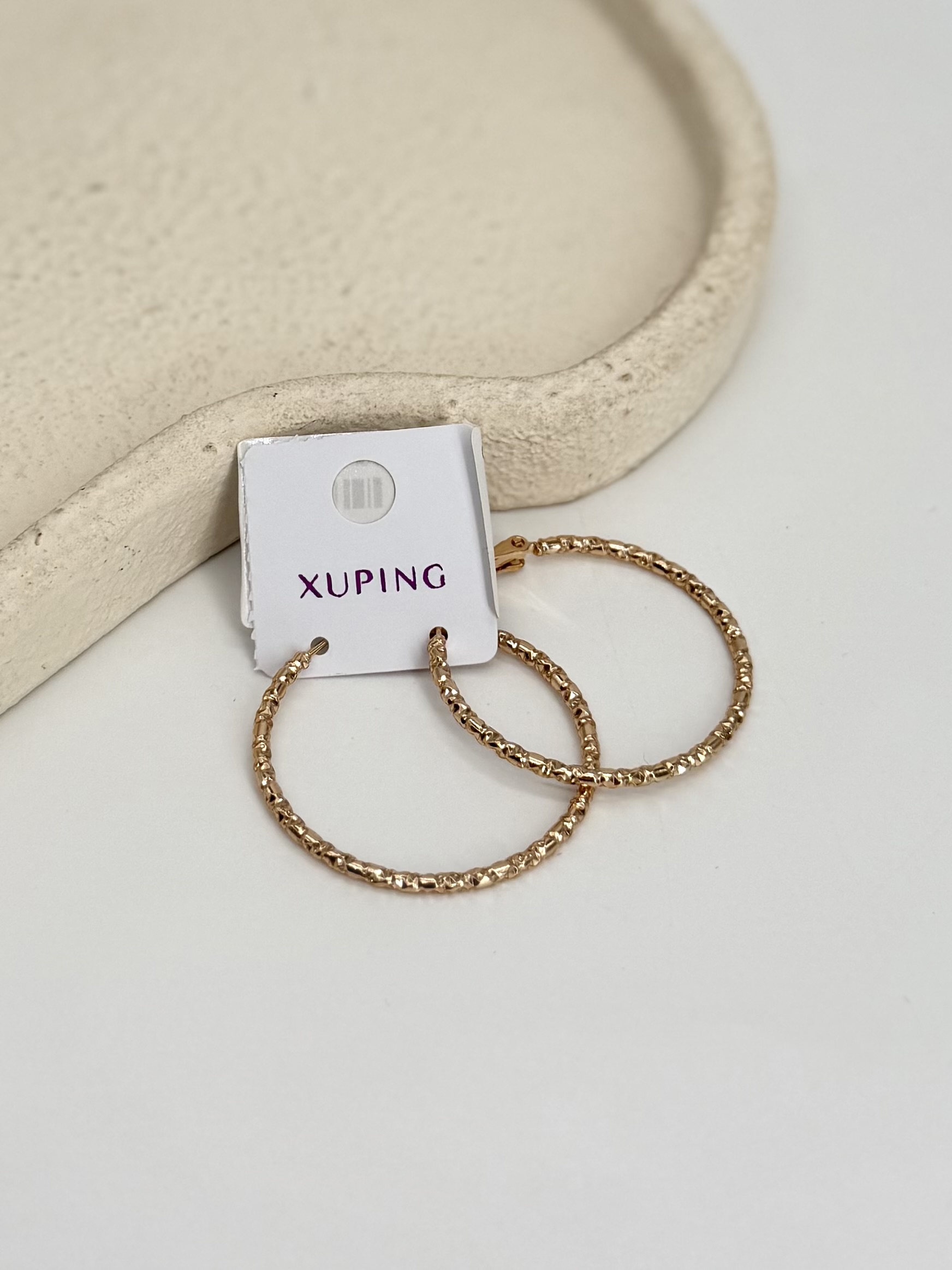 گوشواره حلقه ای طلایی ژوپینگ ( XUPING )
